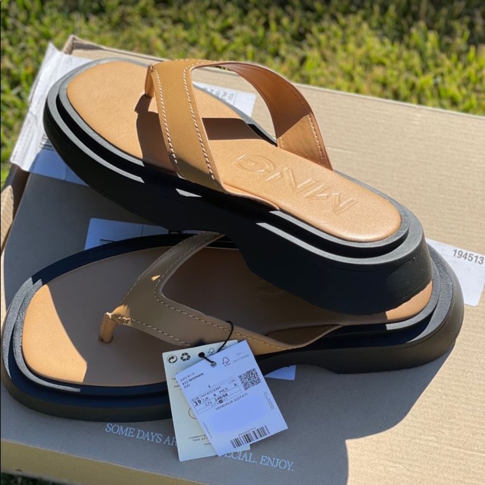 MANGO Platform leather sandals
